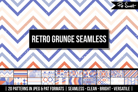 20 Seamless Retro Grunge Patterns in Patterns - product preview 2