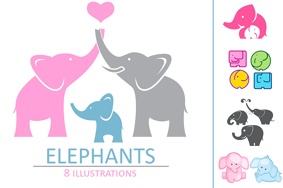 Elephants in Illustrations - product preview 8