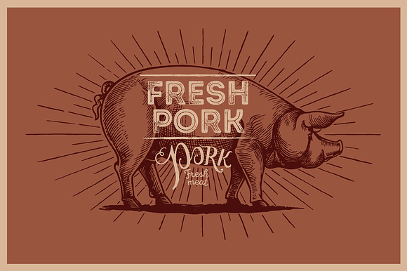 Pigs in graphical style in Illustrations - product preview 4