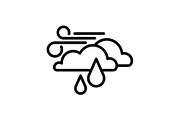 Web icon. Wind, clouds and rain 