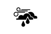Web icon. Wind, clouds and rain 