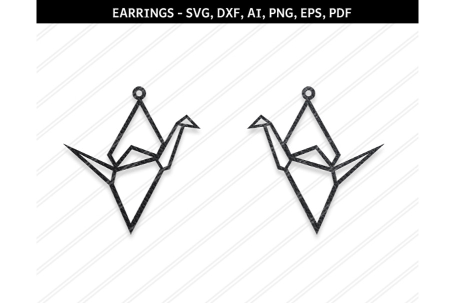 Crane Earrings svg,dxf,ai,eps,png