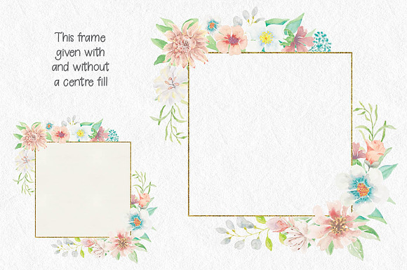 "Iced Peaches": wreath and frames in Illustrations - product preview 4