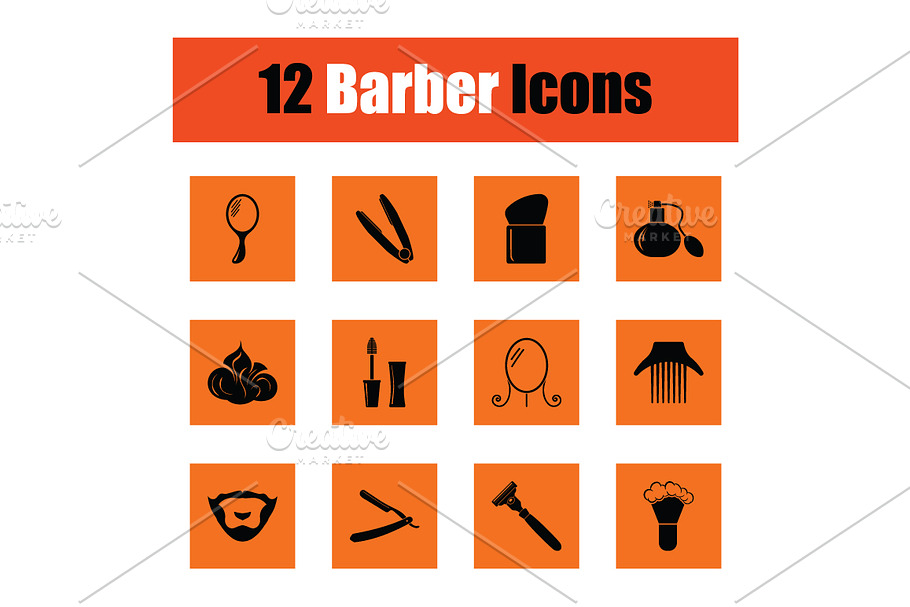 Barber icon set