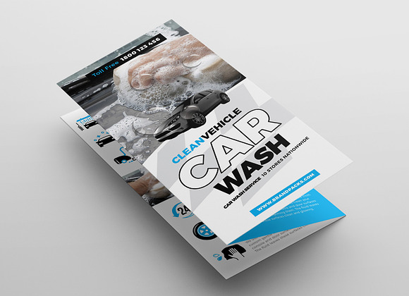 Car Wash Tri-Fold Brochure Template in Brochure Templates - product preview 2