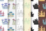 Seamless pattern with castles
