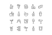 Line Alcohol Icons