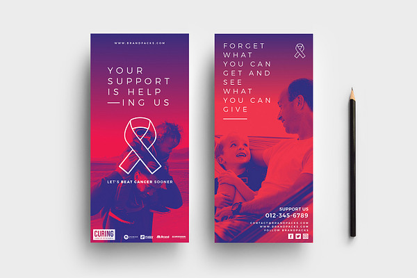 Cancer Charity DL Card Template