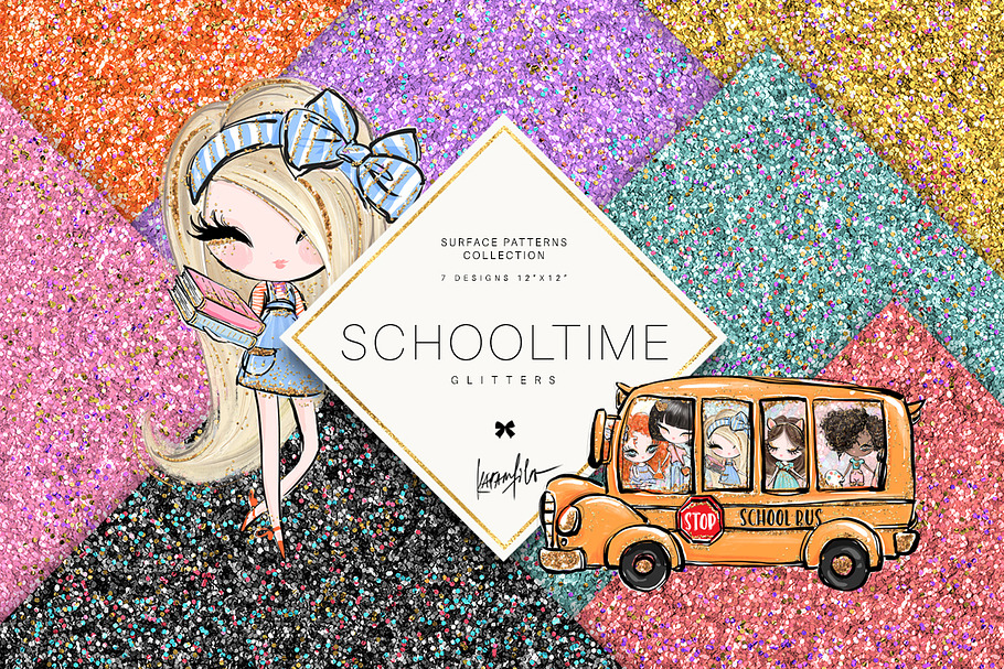 Back to School Glitter Textures