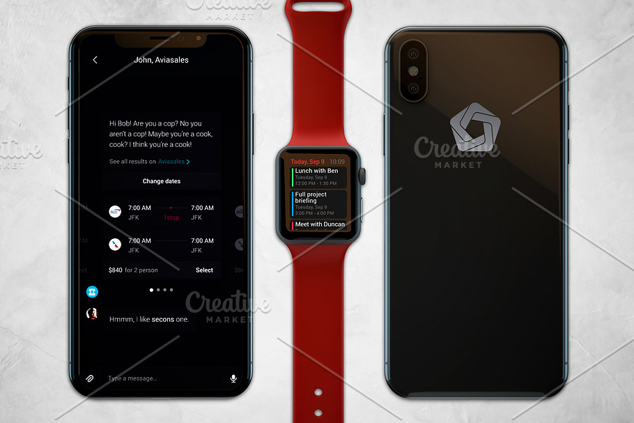 Apple Watch & iPhone X Mockup V.2 in Mobile & Web Mockups - product preview 8