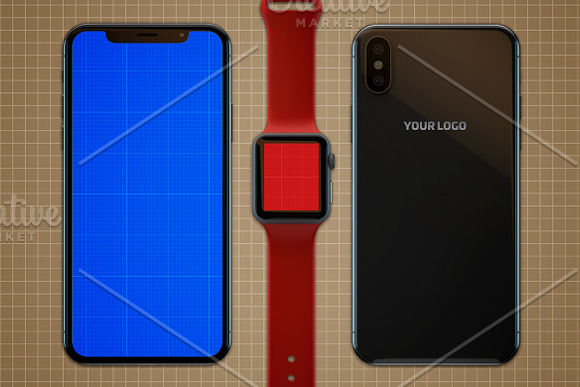 Apple Watch & iPhone X Mockup V.2 in Mobile & Web Mockups - product preview 7