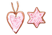 Christmas gingerbread cookie vector