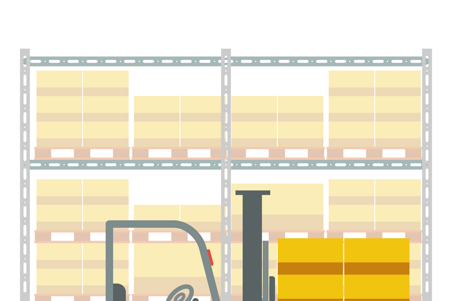 Forklift working in a warehouse in Illustrations - product preview 8