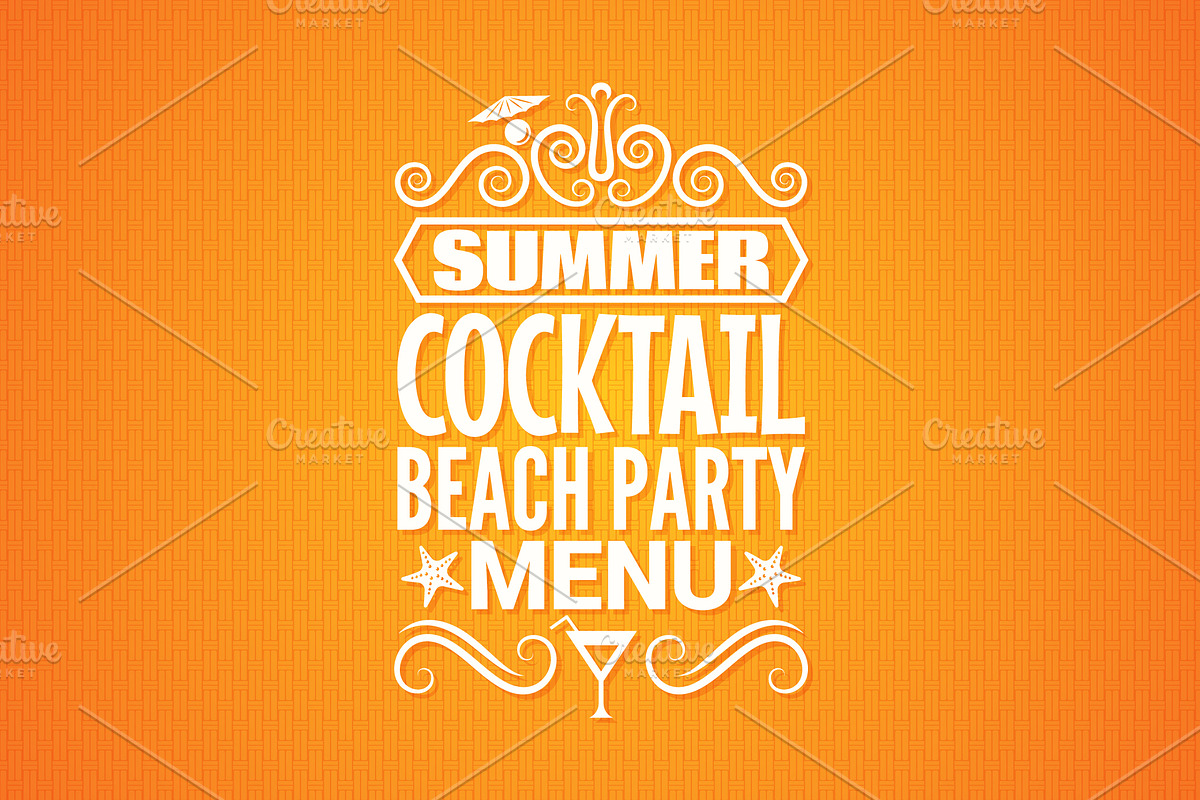 Summer cocktail party menu in Illustrations - product preview 8