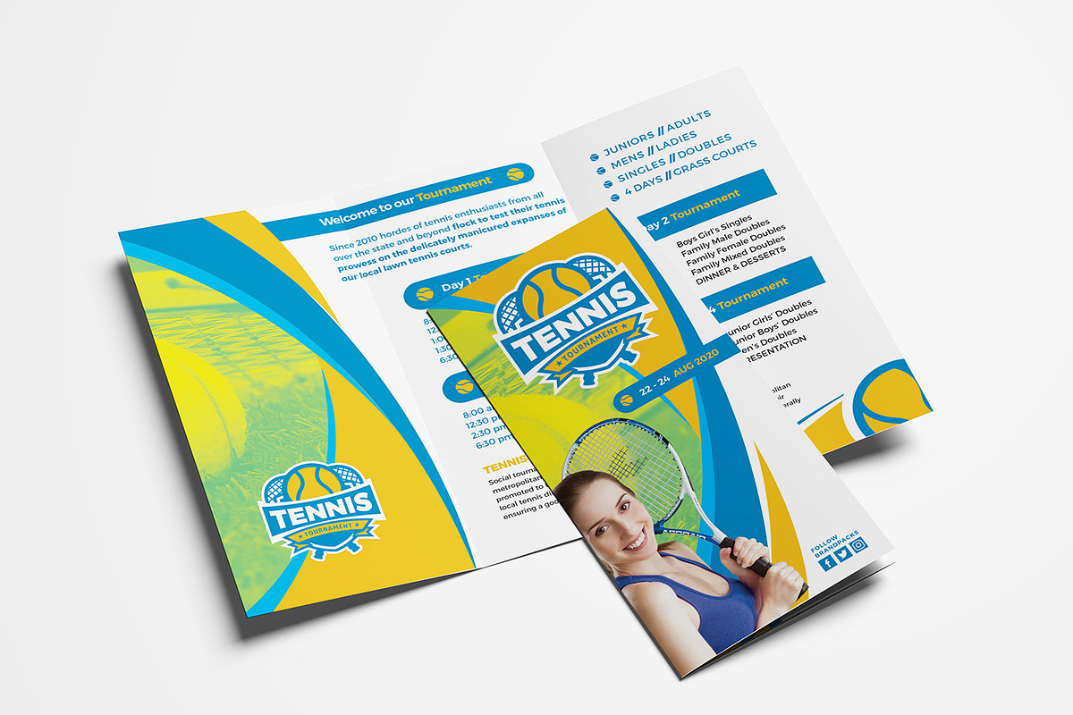 Tennis Trifold Brochure in Brochure Templates - product preview 8