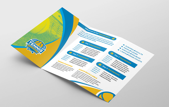 Tennis Trifold Brochure in Brochure Templates - product preview 1