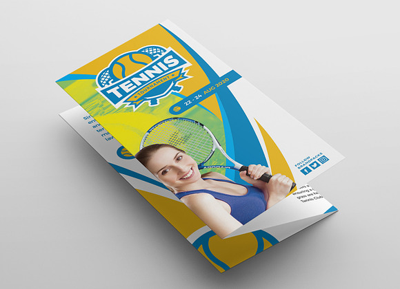 Tennis Trifold Brochure in Brochure Templates - product preview 2