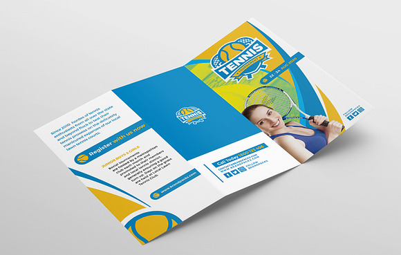 Tennis Trifold Brochure in Brochure Templates - product preview 3
