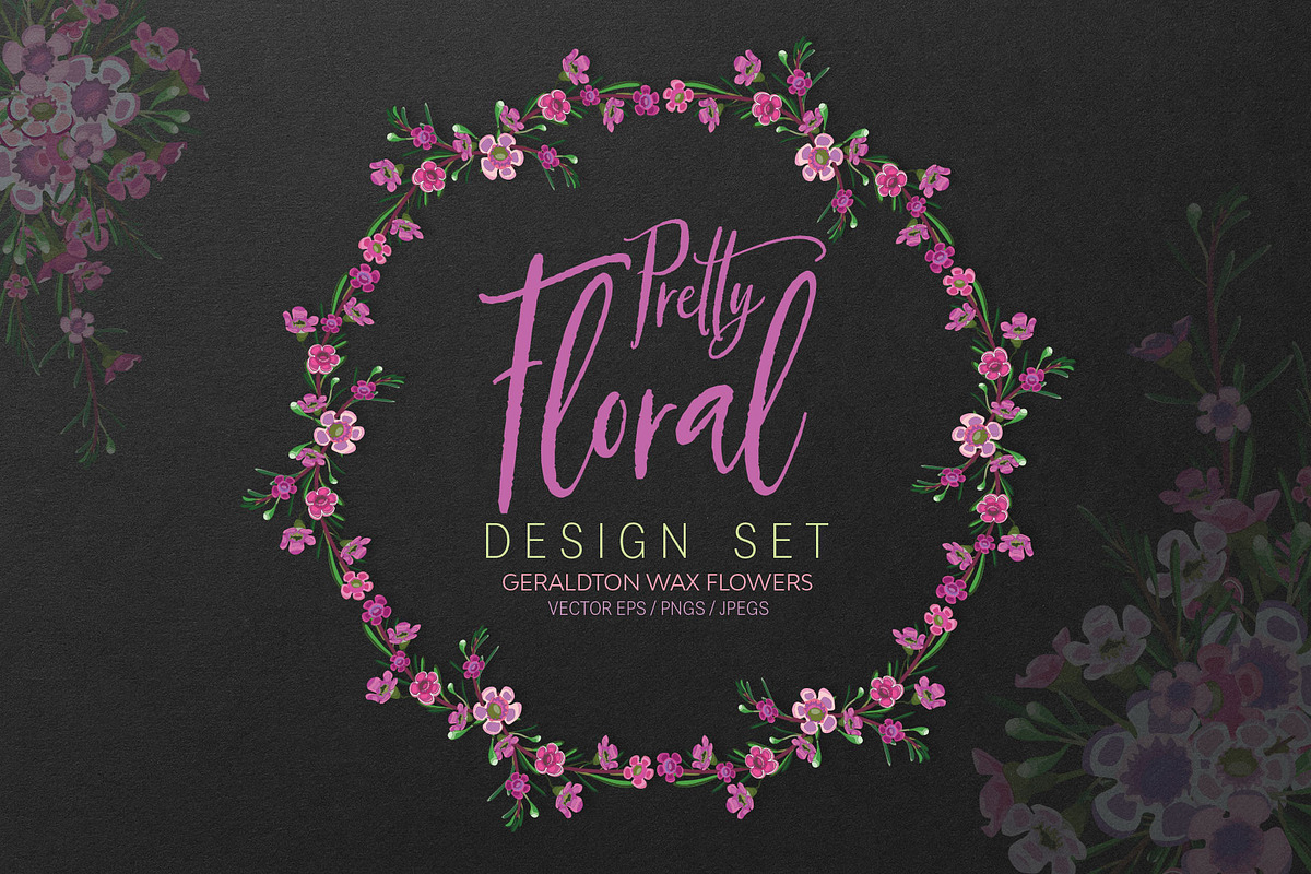 Pretty Floral Design Set in Illustrations - product preview 8