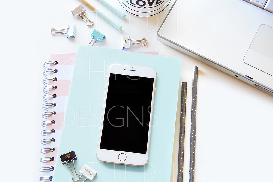 Feminine Stock Image with iPhone in Mobile & Web Mockups - product preview 8