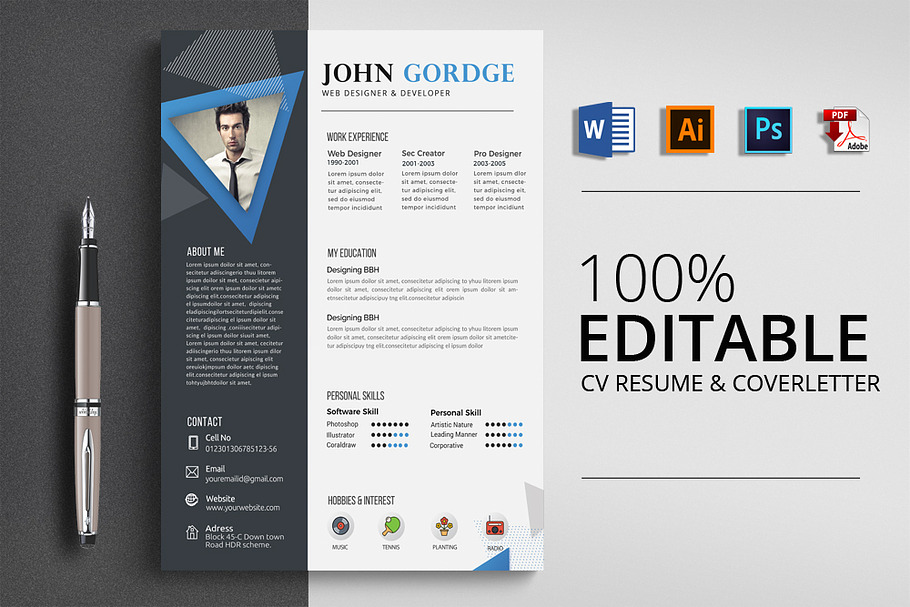 CV Resume Word Format in Resume Templates - product preview 8