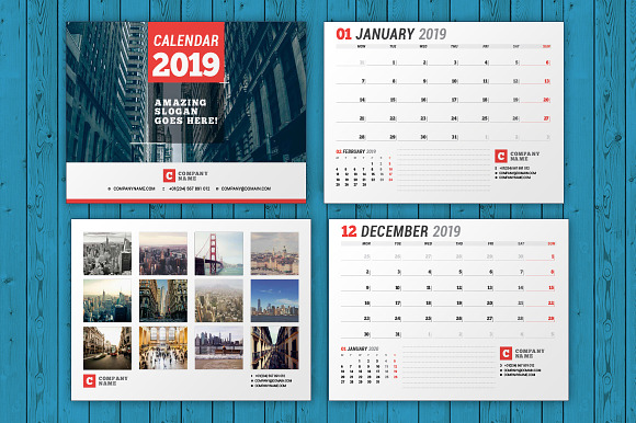 Wall Calendar 2019 (WC037-19) in Stationery Templates - product preview 7