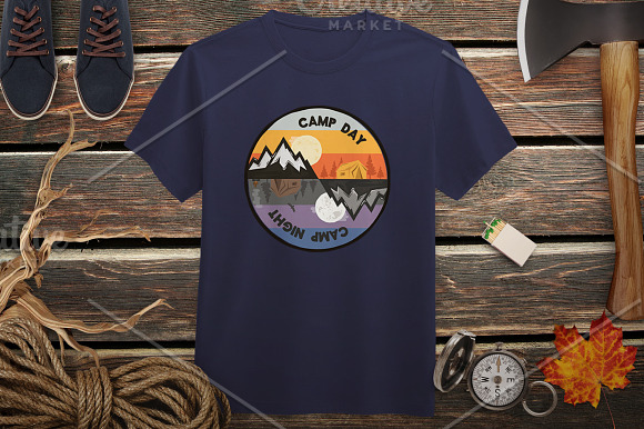 Retro Camp Badges / Outdoor Patches in Logo Templates - product preview 5