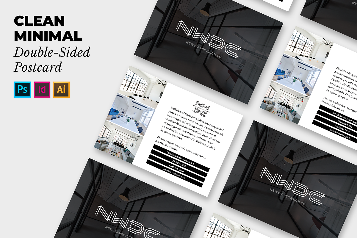 Interior or Architectural Postcard in Postcard Templates - product preview 8