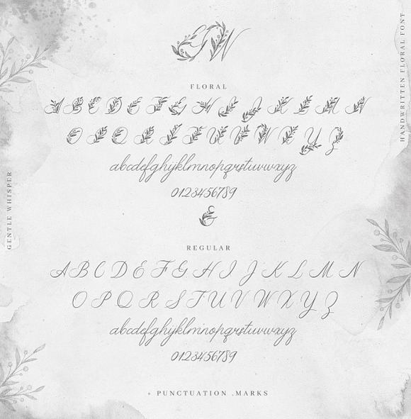 Gentle Whisper Floral Font in Monogram Fonts - product preview 8