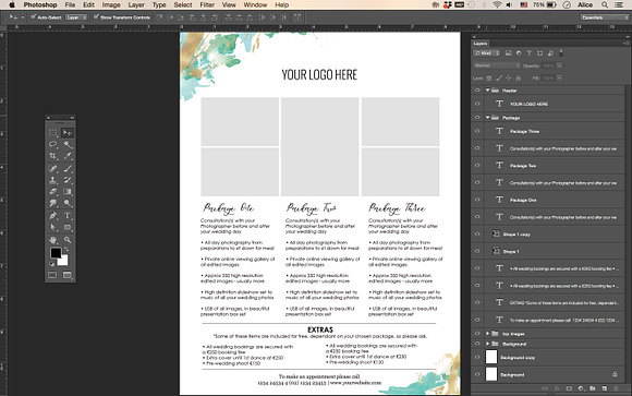Photography Pricing Template ID07 in Flyer Templates - product preview 7