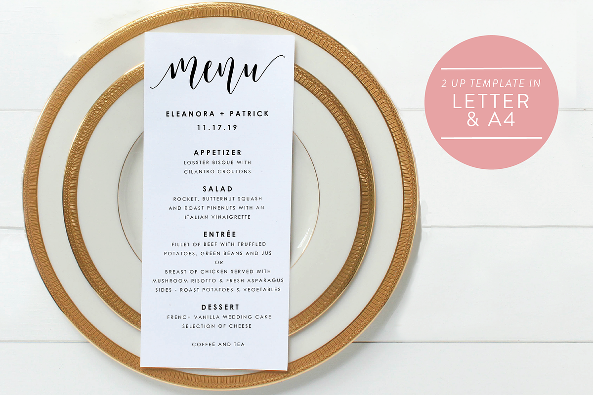 Editable PDF - Wedding Menu in Stationery Templates - product preview 8