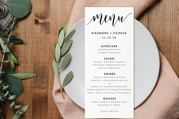 Editable PDF - Wedding Menu in Stationery Templates - product preview 3