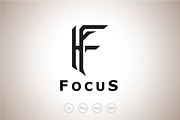 Focus F Letter Logo Template