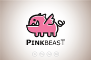 Pink Pig The Beast Logo Template