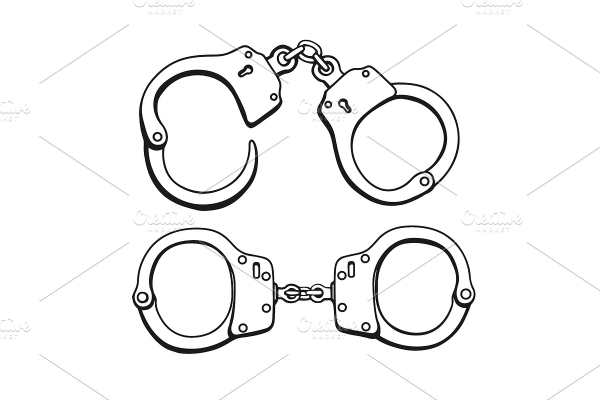 Handcuffs Hand drawn in Objects - product preview 8