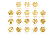 Dandelion logo template set, beautiful nature badge for your own design vector Illustrations
