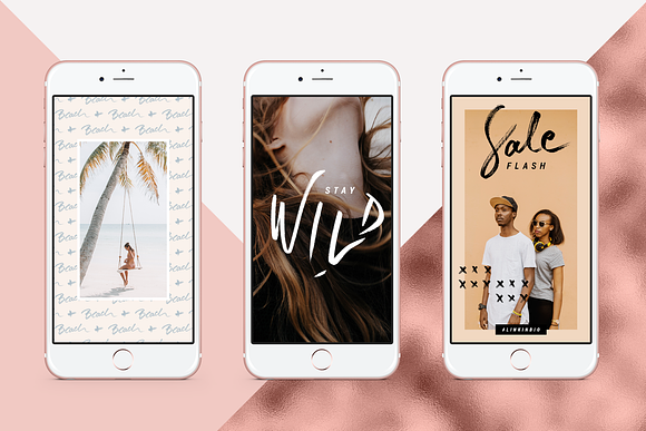 Rose Gold Instagram Stories Pack in Instagram Templates - product preview 6