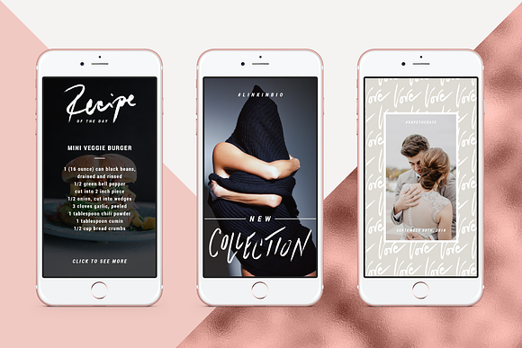 Rose Gold Instagram Stories Pack in Instagram Templates - product preview 8