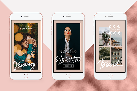 Rose Gold Instagram Stories Pack in Instagram Templates - product preview 11