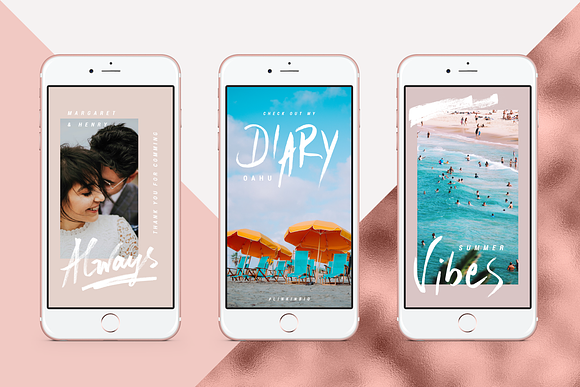 Rose Gold Instagram Stories Pack in Instagram Templates - product preview 12