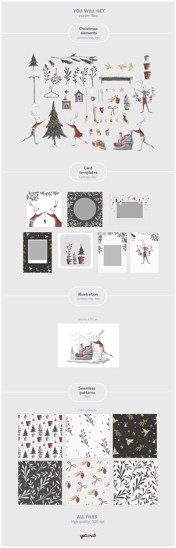Vintage Christmas Collection in Illustrations - product preview 8