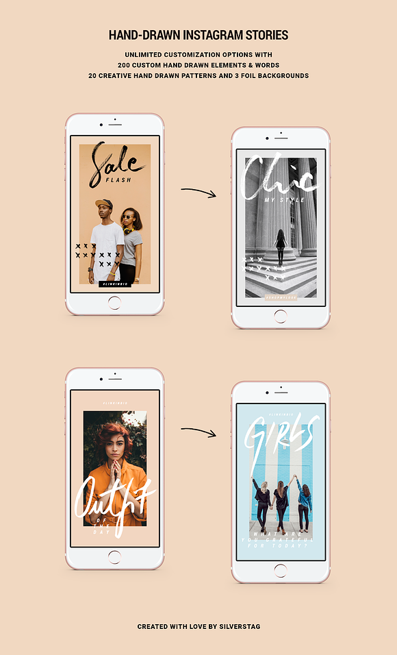 Rose Gold Instagram Stories Pack in Instagram Templates - product preview 14