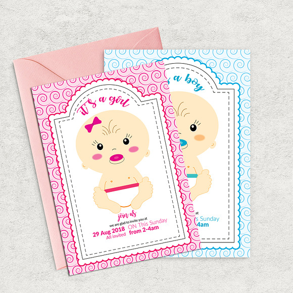 Baby Announcement Invite Template in Flyer Templates - product preview 1