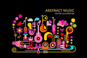 4 Abstract Music Vector Backgrounds