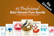 10 Baby Shower Invites Bundle