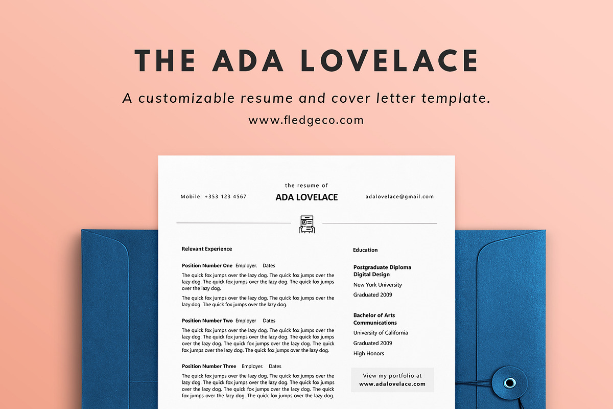 The Ada Lovelace Resume Set in Resume Templates - product preview 8