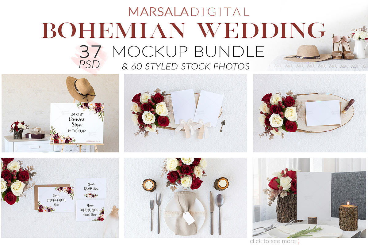Bohemian Wedding Mockup Bundle  in Product Mockups - product preview 8