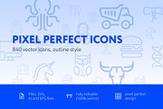 840 Pixel Perfect icons pack