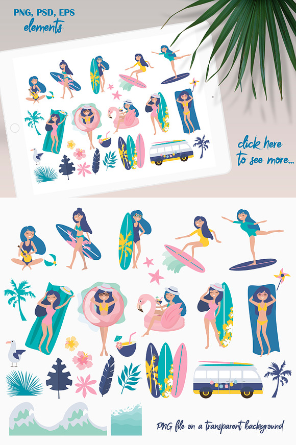 California Dream/SUMMER kit in Illustrations - product preview 3