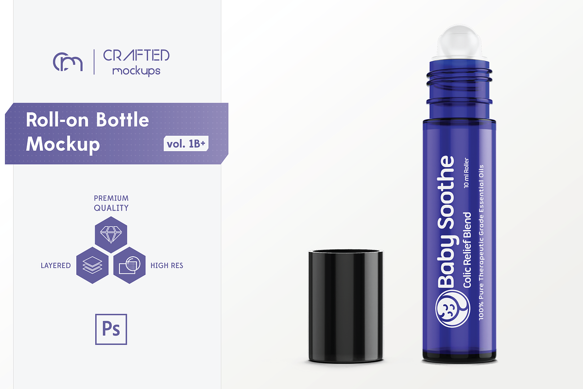 Roll-on Bottle Mockup v. 10ml-B Plus in Product Mockups - product preview 8
